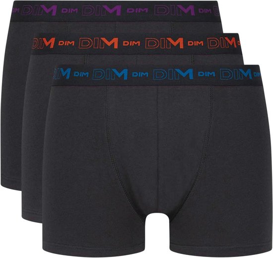 DIM Coton Stretch Heren Boxershort - 3-Pack - Zwart Zwart Zwart - Maat M