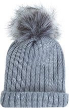 Grijze Muts Winter - Wintermutsen met Pompon - Beanies - Grijs