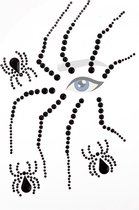 Face & Body Jewels - Gezicht Sticker Halloween - Gothic Black Spider