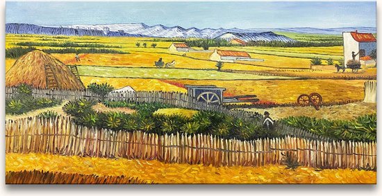 Handgeschilderd schilderij Olieverf op Canvas - Vincent van Gogh - Graanboerderij in de Provence