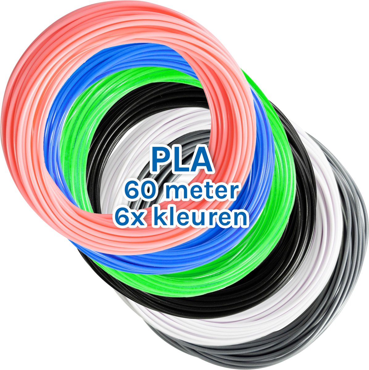 3D&Print 3D Pen Vullingen - Filament PLA - 3D Printer Filament - 6 Kleuren - 1.75mm - 6 x 10 Meter