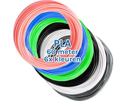 3D&Print 3D Pen Vullingen - Filament PLA - 3D Printer Filament - 6 Kleuren - 1.75mm - 6 x 10 Meter