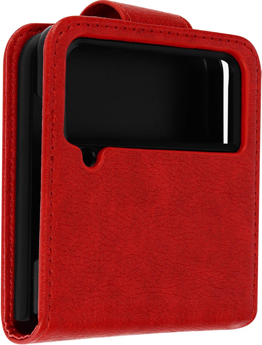 Hoesje Geschikt voor Samsung Z Flip 4 met klep en magnetische flap Rood