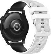 Bandje Geschikt voor Huawei Watch GT3 46mm Bicolor getextureerd siliconen Zwart/Wit