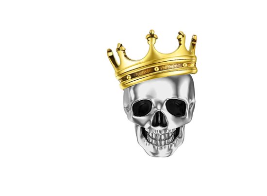 Charme pour Bracelet Pandora | Charm Crâne avec couronne | Crâne | Couronne en or | Pendentif Charm | 925 | Émail Or | Zircone | Or | Cadeau |