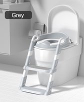 WC Verkleiner- WC Verkleiner met Trapje- Extra Veilig- Opvouwbaar- Verstelbaar - Grijs & Wit - Toilet Trainer voor Kind en Peuter