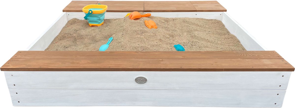 AXI Evy Zandbak met waterbakken en opbergruimte Wit/bruin - Inclusief accessoireset — afbeelding 15