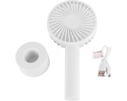 Benson Handventilator - 3 snelheden - oplaadbaar - inclusief houder - wit