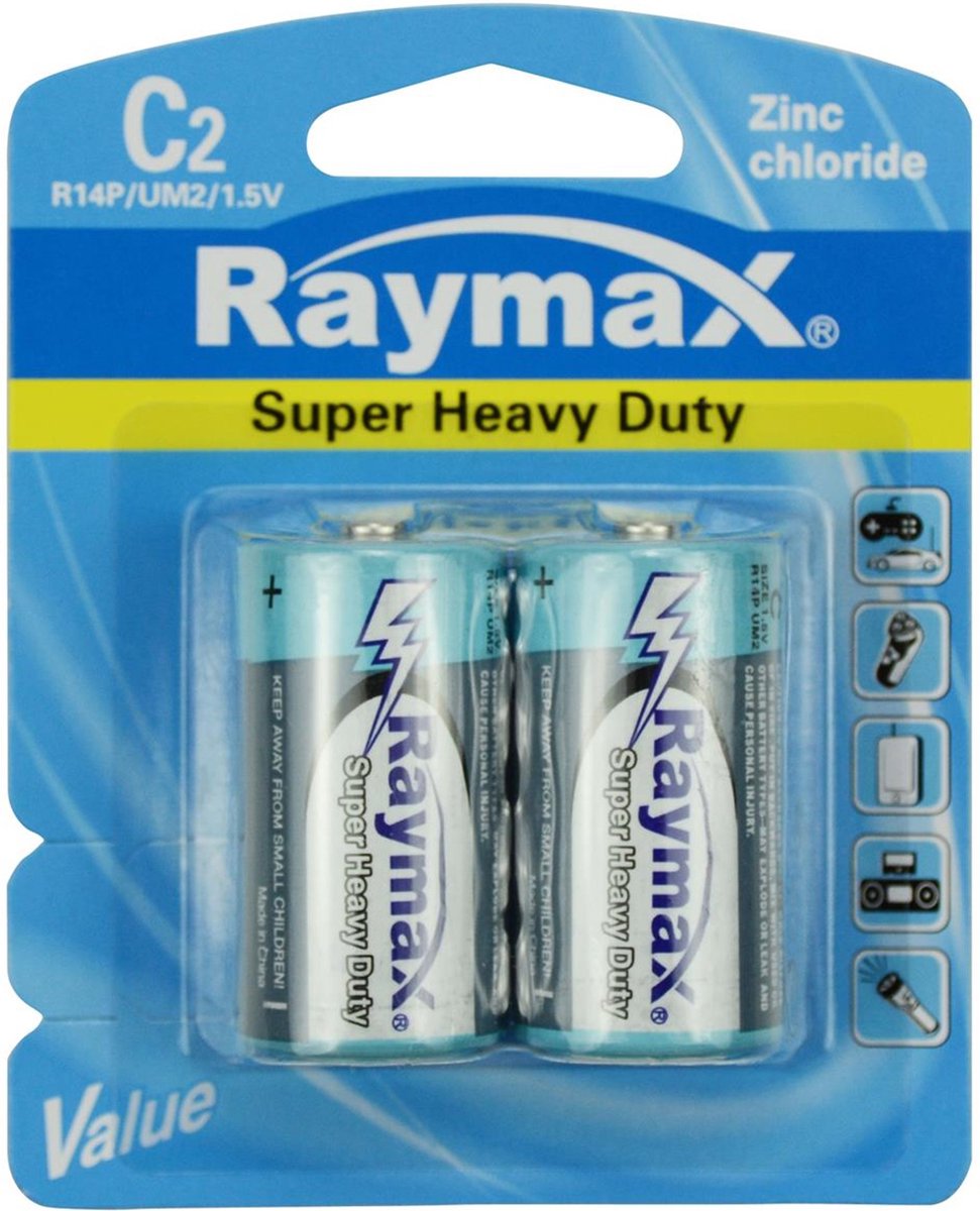Raymax Batterij Zink LR14 Type - C - 1.5V - 2 stuks
