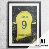 Union Saint Gilloise Voetbal Poster - Gepersonaliseerd met jouw naam - Voetbal Shirt Poster - A1+ Formaat 61 x 91.5 cm