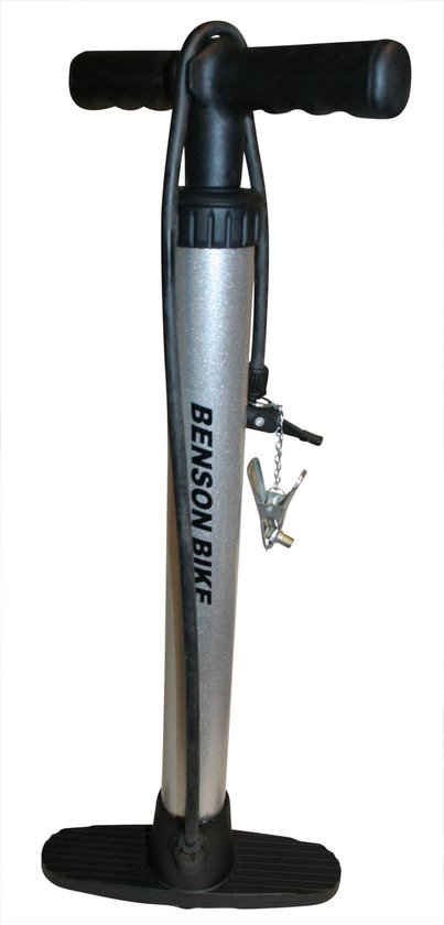 Benson Fietspomp Classic - Vloerpomp - 850 gram - Zilver/Zwart