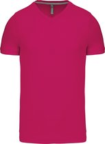 Fuchsia T-shirt met V-hals merk Kariban maat 4XL