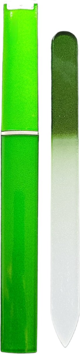 Glazen Nagelvijl Groen - 1 Stuk - Glasvijl met opbergdoosje - Manicure – oDaani