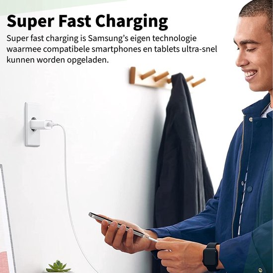 Chargeur rapide Samsung 30W ultra rapide - Chargeur USB C avec câble de  charge rapide... | bol.com