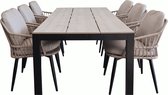 7-delige tuinset | 6 Isabel stoelen (Sand) | 225cm Cyprus tuintafel (Wood)