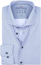 Pure - The Functional Shirt Print Blauw - Heren - Maat 36 - Slim-fit