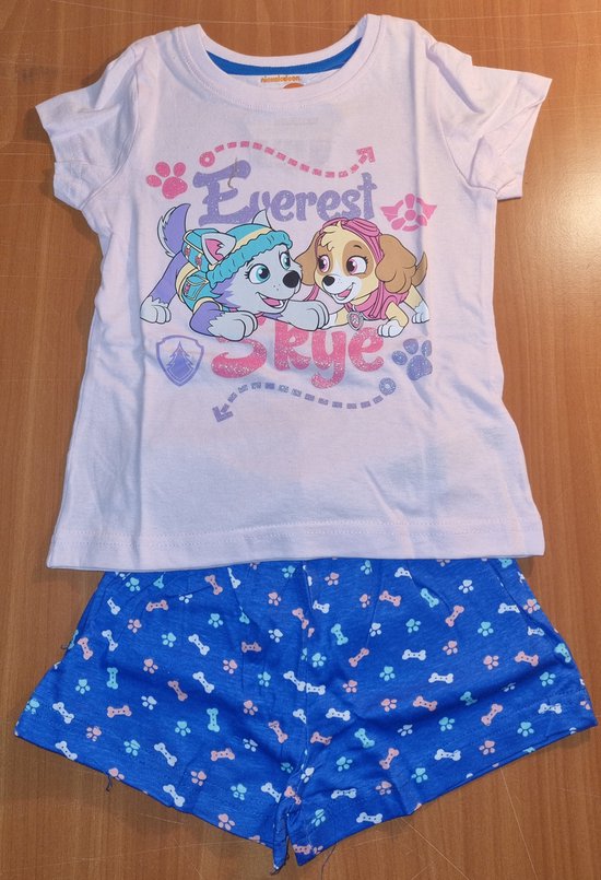 Paw Patrol shortama / pyjama Skye & Everest roze/blauw maat 104