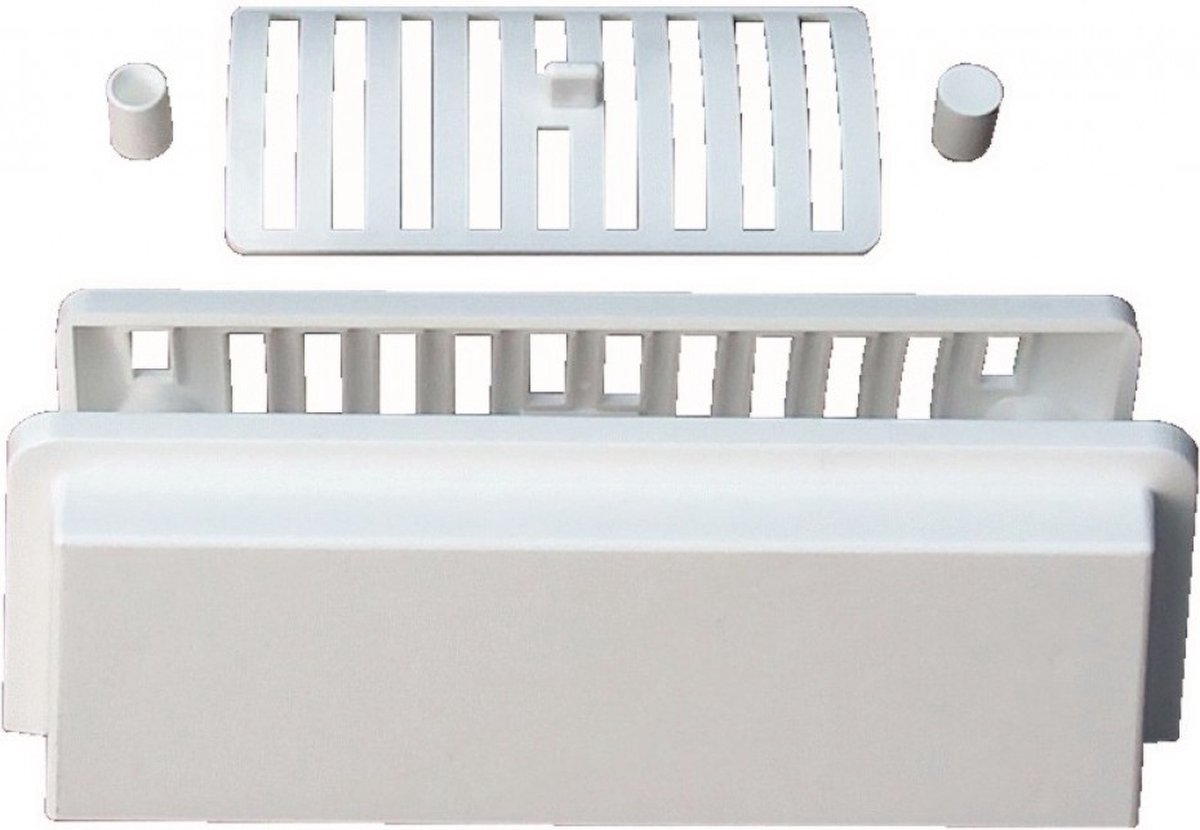 Ventilatierooster Wit inbouw 20x7.5cm 3-delig