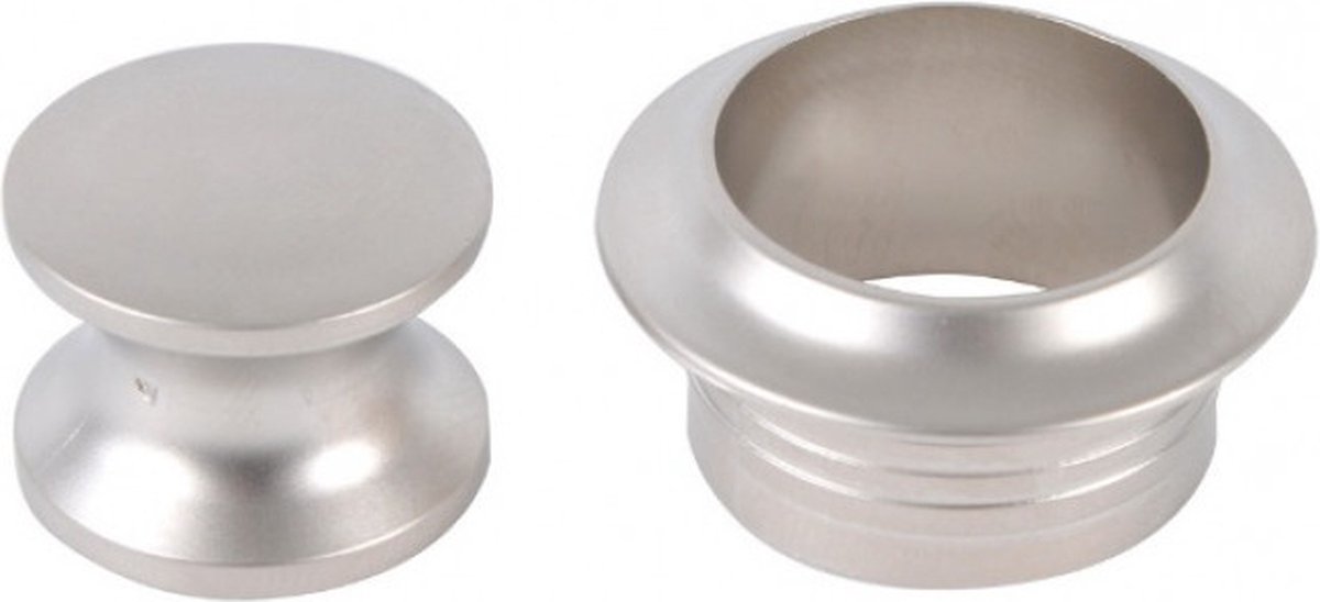 Knop+Ring Pushlock Zilver Mat 2st.