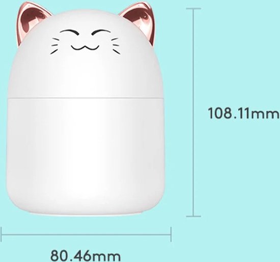 Luchtbevochtiger Aroma Diffuser Kleurrijk Sfeerlicht Kat Desktop