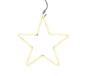 Décoration étoile néon/étoile de noël lumineuse 200 lumières blanc chaud 54 cm - Décorations suspendues poinsettia lumineuses