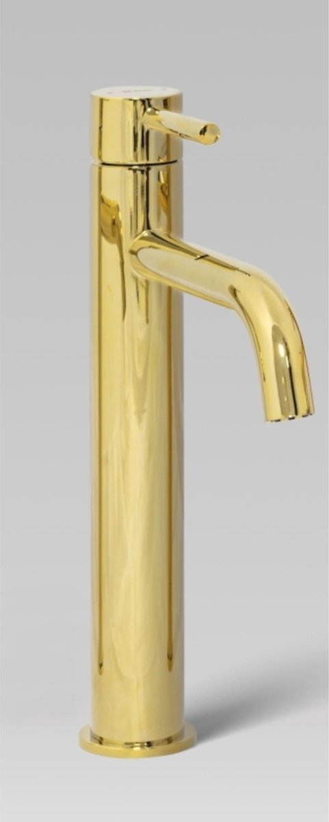 Robinet de lavabo Differnz eau froide/chaude haut courbé doré