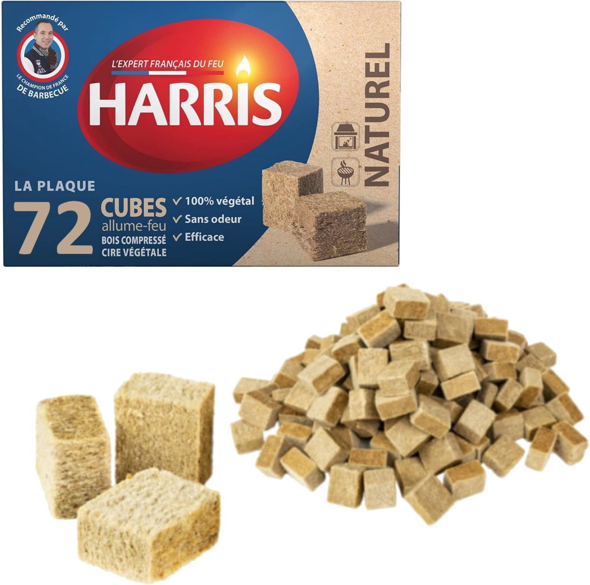 Harris Firelighters Brown - 432 pièces dans un distributeur