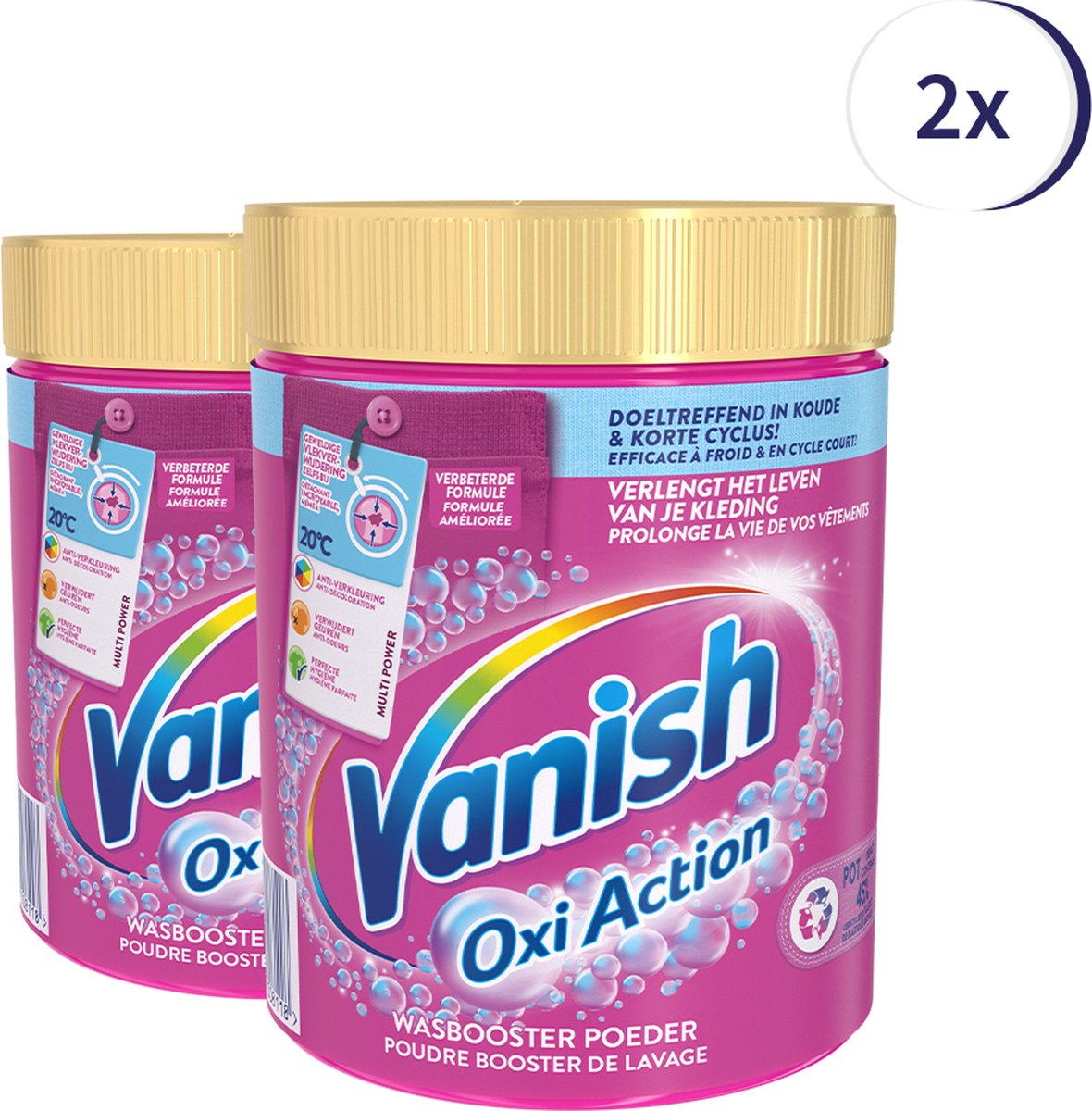 Goedkoopste Vanish Oxi Action Laundry Booster Powder - 2 x 1000g - Voordeelverpakking
