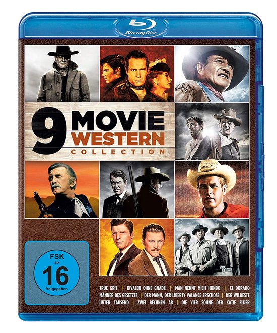 9 Movie Western Collection - Vol. 1/BR (True Grit(1969)·Three Violent People(1956)·Hondo(1953)·El Dorado(1966)·Posse(1975)·The Man Who Shot Liberty Valance(1962)·Hud(1963)·Gunfight at the O.K. Corral(1957)·The Sons of Katie Elder(1965)