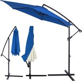 Kingsleeve Zweefparasol met Voet - Windbescherming 330cm - Blauw