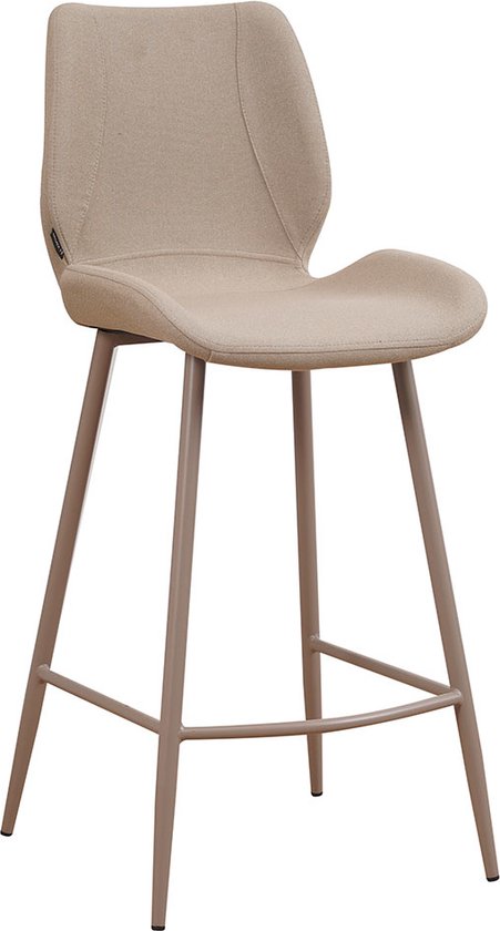 Bronx71® Tabouret de bar scandinave Jena taupe tissu recyclé 69 cm