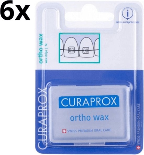 Foto: 6x curaprox ortho wax on braces 7 stuks voordeelverpakking