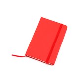 Bloc-notes rouge avec couverture rigide et élastique 9 x 14 cm - 100x pages vierges - cahiers