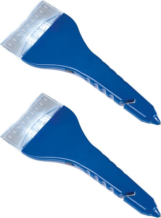 Grattoir à glace multifonction bleu avec éclairage LED - Marteau d