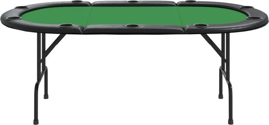 Thumbnail van een extra afbeelding van het spel vidaXL Pokertafel voor 10 spelers inklapbaar 206x106x75 cm groen