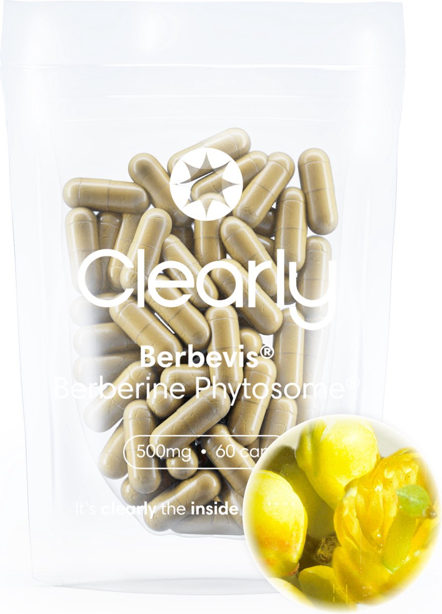 Clearly Berberine - Berbevis® 500mg Capsules (60) - Hoge opneembaarheid - Normaal cholesterolgehalte - Superfood
