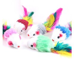 Kattenspeeltjes - Katten speelgoed - Speelgoed voor Katten - Kat Speeltje Muis - Kitten Speeltjes Muisjes - 10 stuks - Fluffy