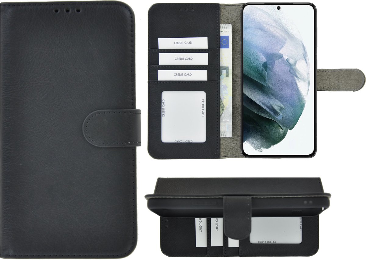 MoDo hoesje Geschikt voor Samsung Galaxy A54 - Kunstleer Book Case - Zwart