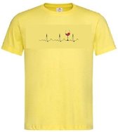 Grappig T-shirt - hartslag - heartbeat - wijnglas - wijn - wijnliefhebber - maat XL