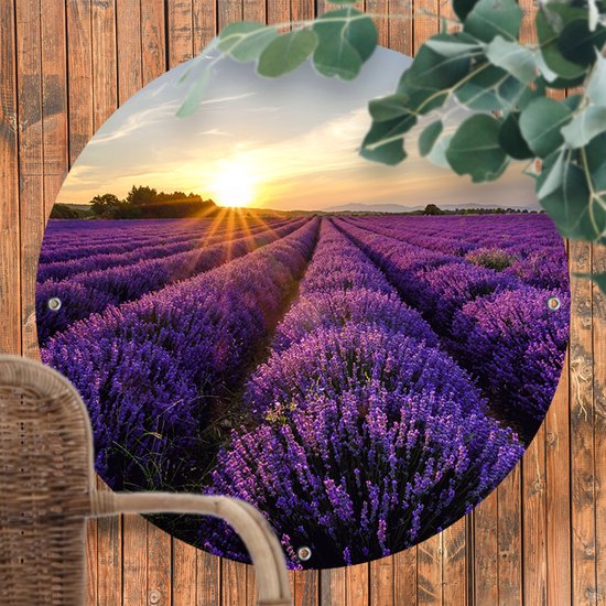 Ronde Tuinposter Lavendel Bloemenveld
