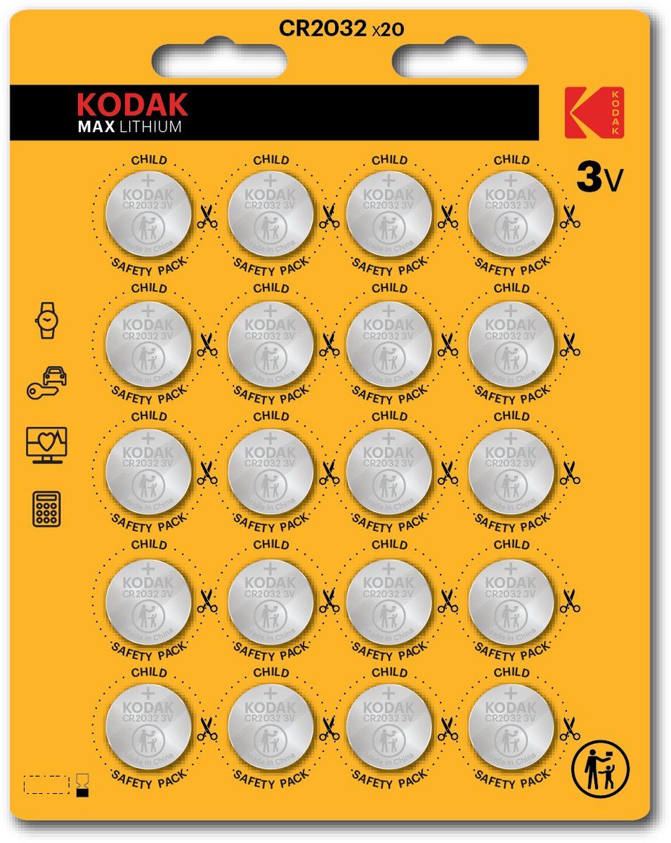 Kodak MAX lithium button CR2032 20 pack