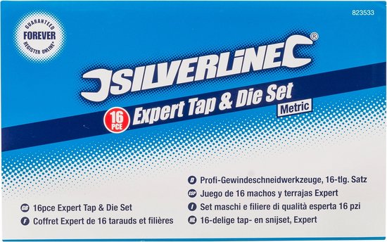 Silverline 16-delige tap- en snij set, Expert Metrisch - Silverline