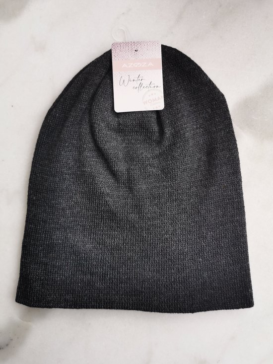 Daiber gebreide beanie - acryl - tweelaags - met omslag