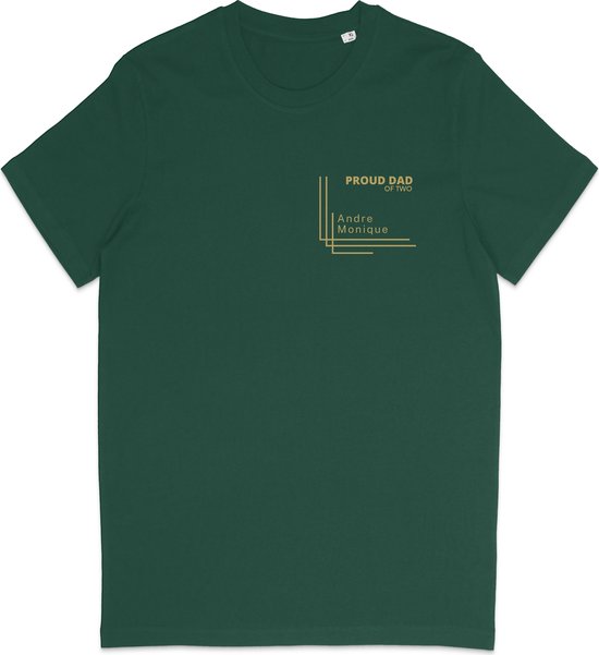 T Shirt Heren - Gepersonaliseerd - Trotse Vader Cadeau - Groen - XL