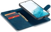 CaseMania Bookcase hoesje geschikt voor Samsung Galaxy S23 - Effen Donkerblauw - Kunstleer - 2-in-1 Magnetisch Uitneembaar Design