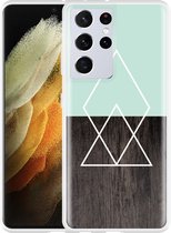 Hoesje Geschikt voor Samsung Galaxy S21 Ultra Wood Simplicity