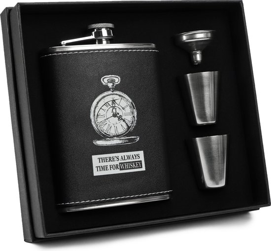 Treewo Unisex zakhorloge met ketting en analoge handverhoger met dubbel scharnier en bronzen skelet, 6. zilver, 6. zilver