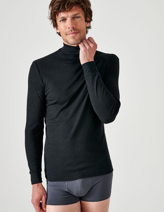 Damart - Sous-pull en jersey finement côtelé, Thermolactyl® - Homme - Zwart - (86-93) S