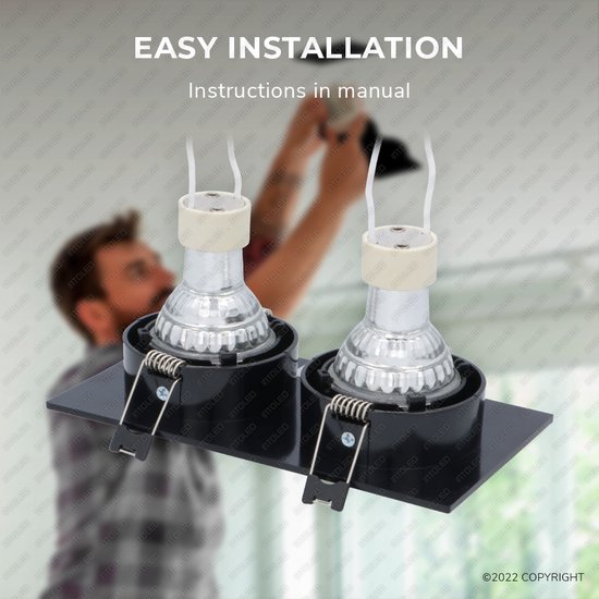 Scandinavian home Set van 3 verstelbare warm witte 230V LED inbouwspots 68mm - 75mm I Badkamer I CRI 90 350lm 3000K 68mm I Roestvrij staal design