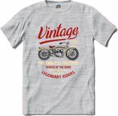 The Endless Freedom | Motor - Hobby - Vintage - T-Shirt - Unisex - Donker Grijs - Gemêleerd - Maat L